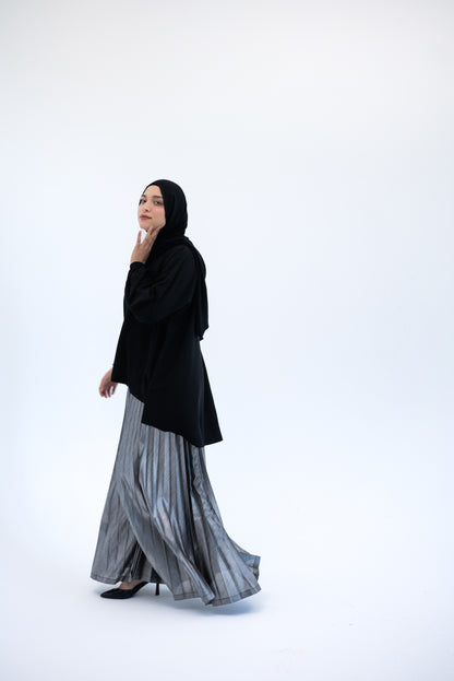 Shimmery Pleated Pants - Silver