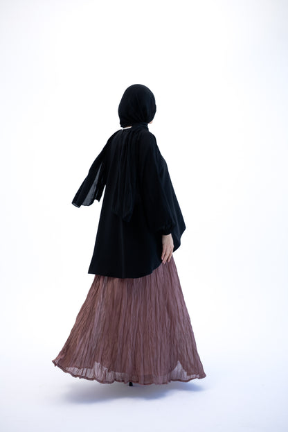 Crushed Chiffon Skirt - Cafe