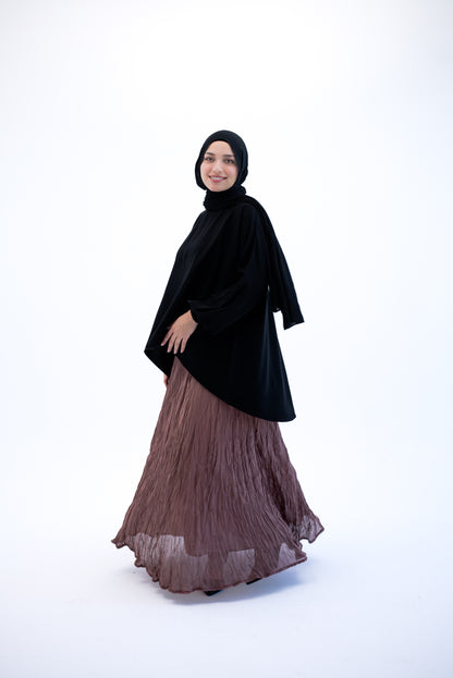 Crushed Chiffon Skirt - Cafe