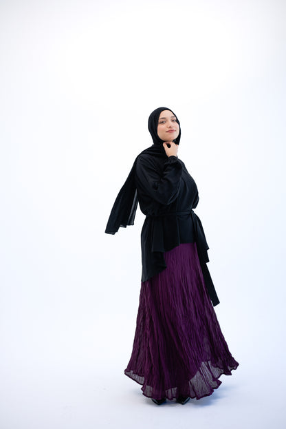 Crushed Chiffon Skirt - Purple