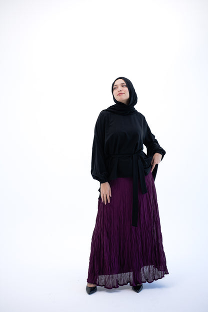 Crushed Chiffon Skirt - Purple