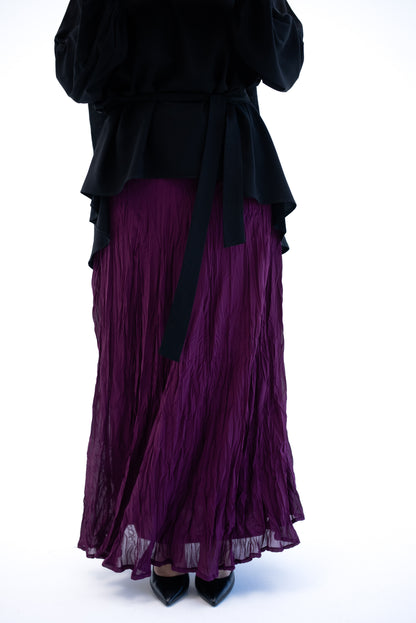 Crushed Chiffon Skirt - Purple