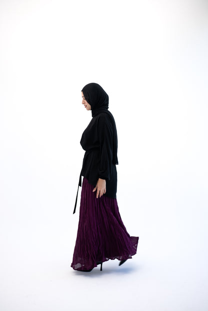 Crushed Chiffon Skirt - Purple