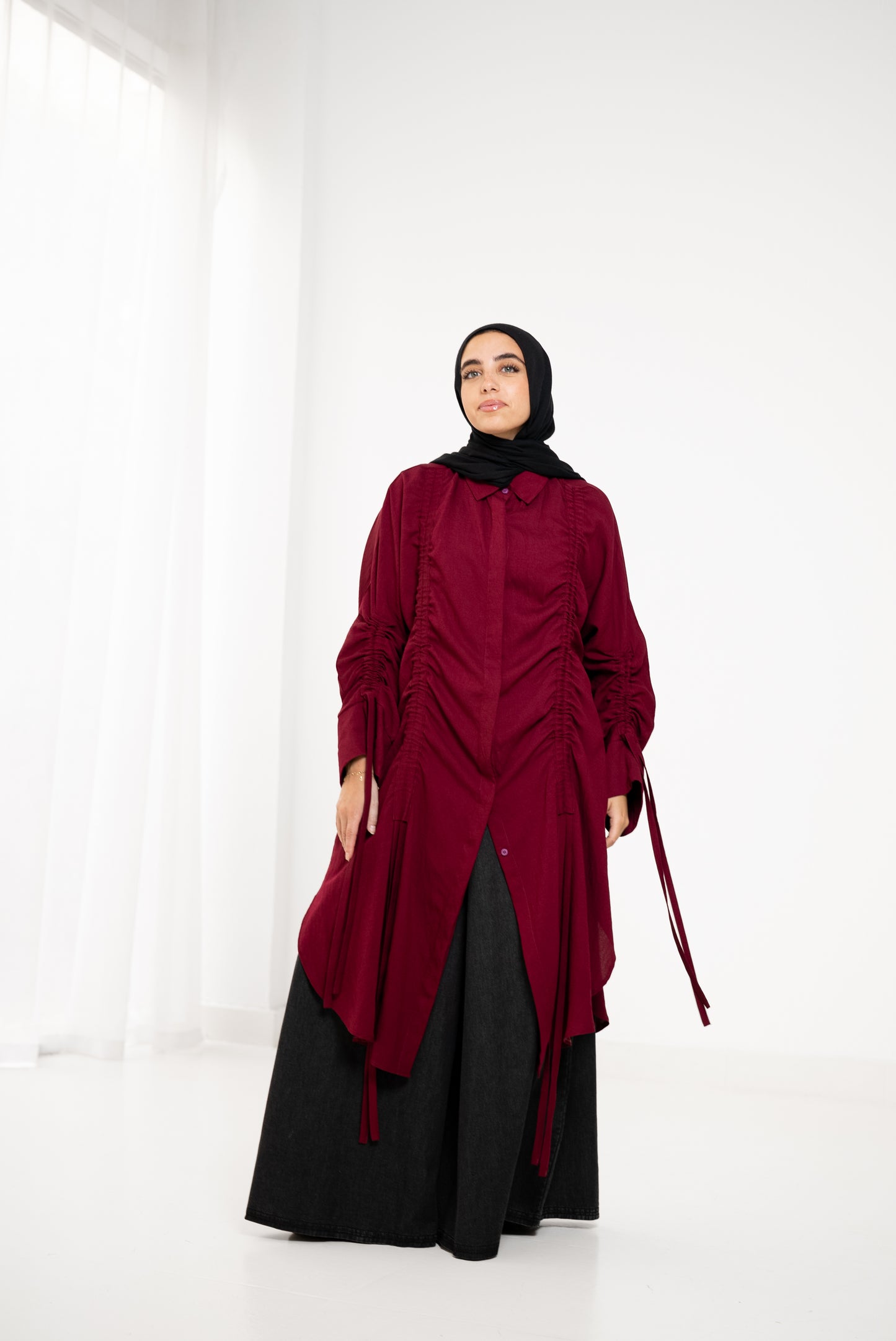 Drape Shirt - Cherry