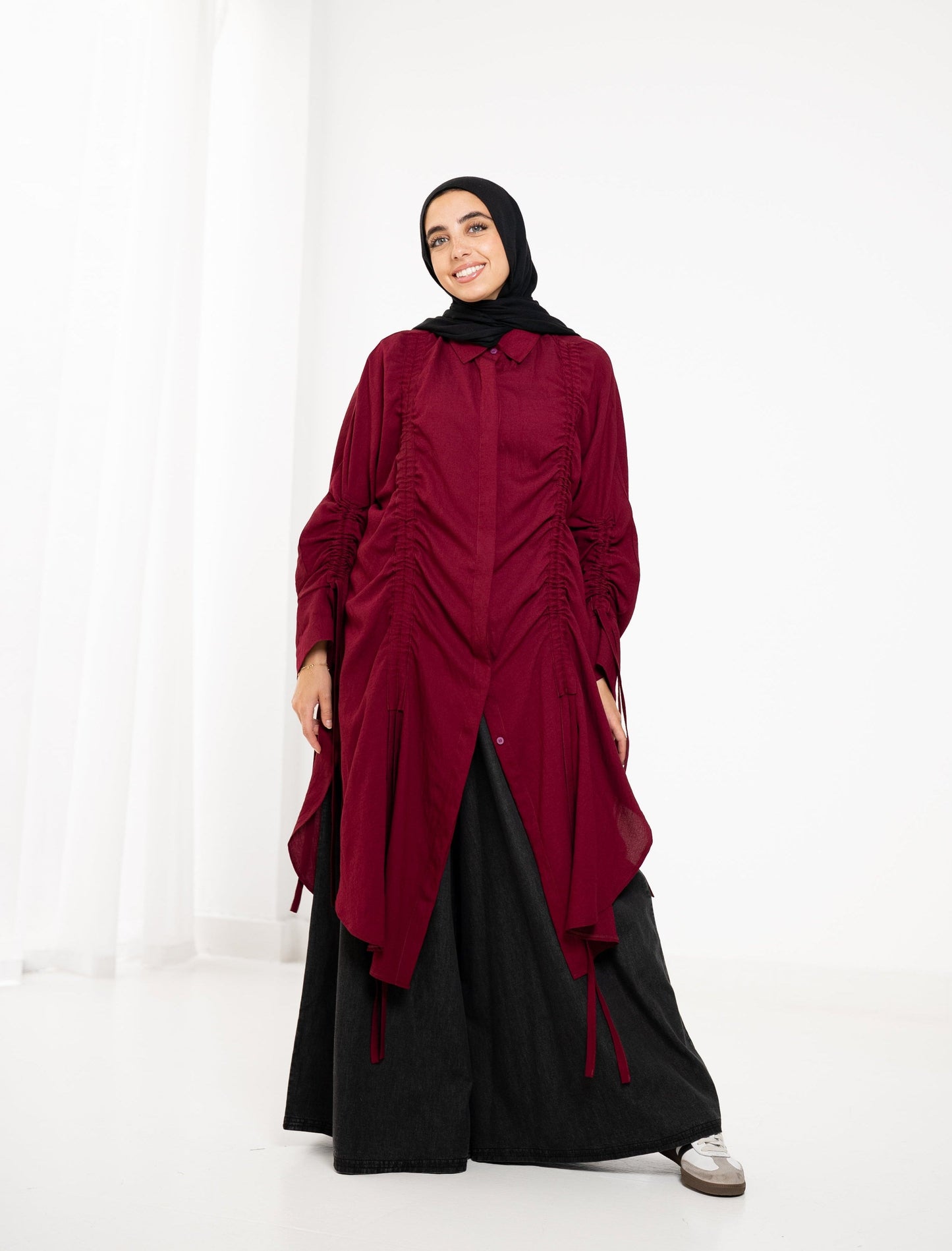 Drape Shirt - Cherry
