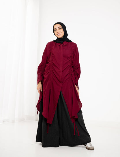 Drape Shirt - Cherry