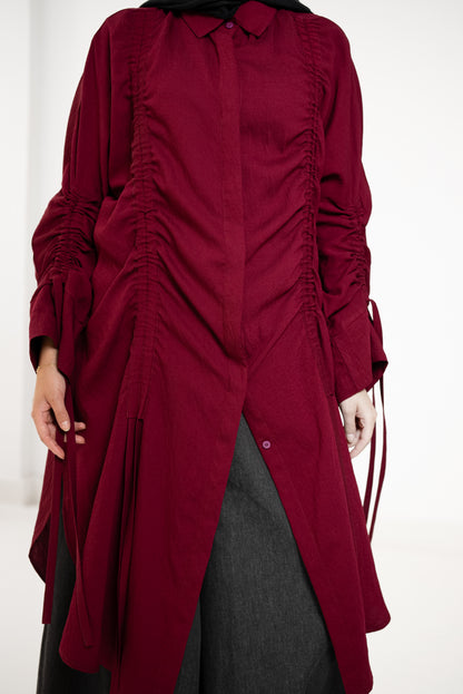 Drape Shirt - Cherry