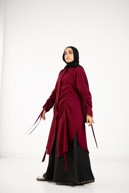 Drape Shirt - Cherry