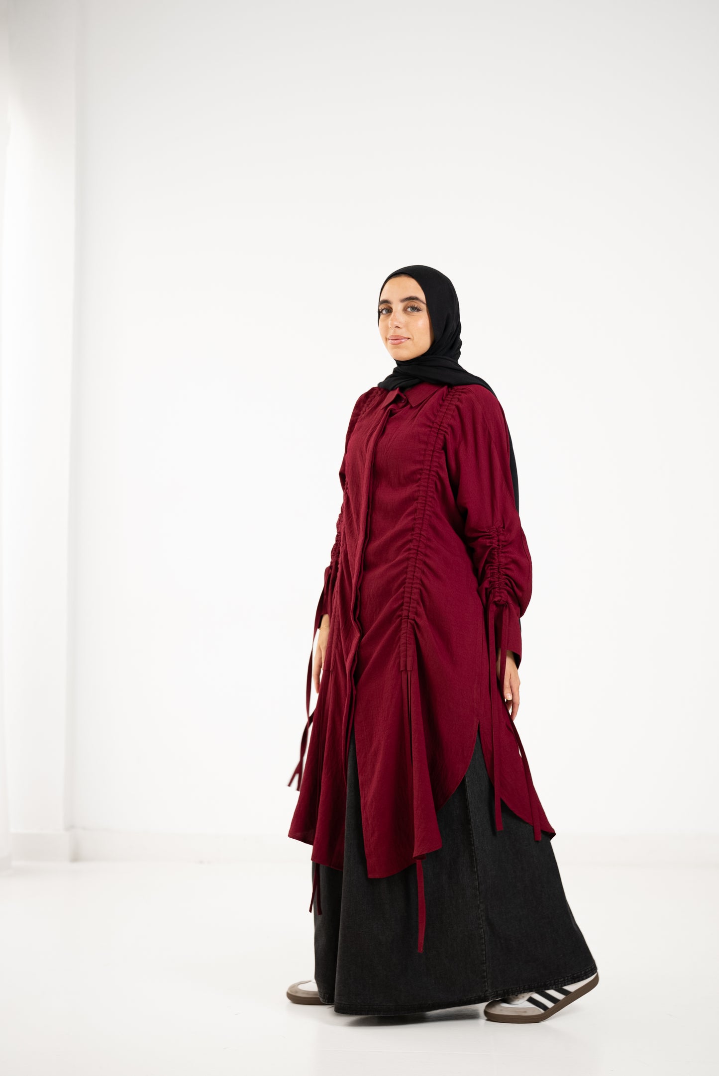 Drape Shirt - Cherry