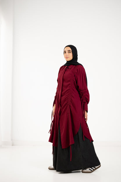 Drape Shirt - Cherry