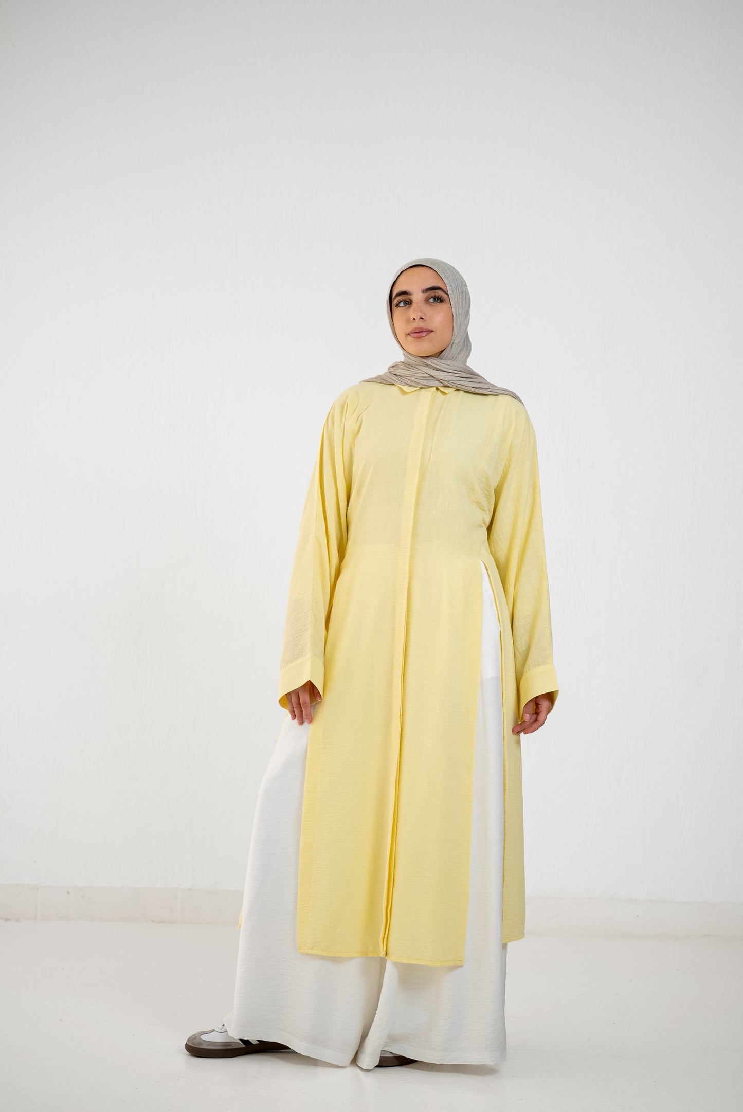 Multi Slits Shirt - Butter Cream