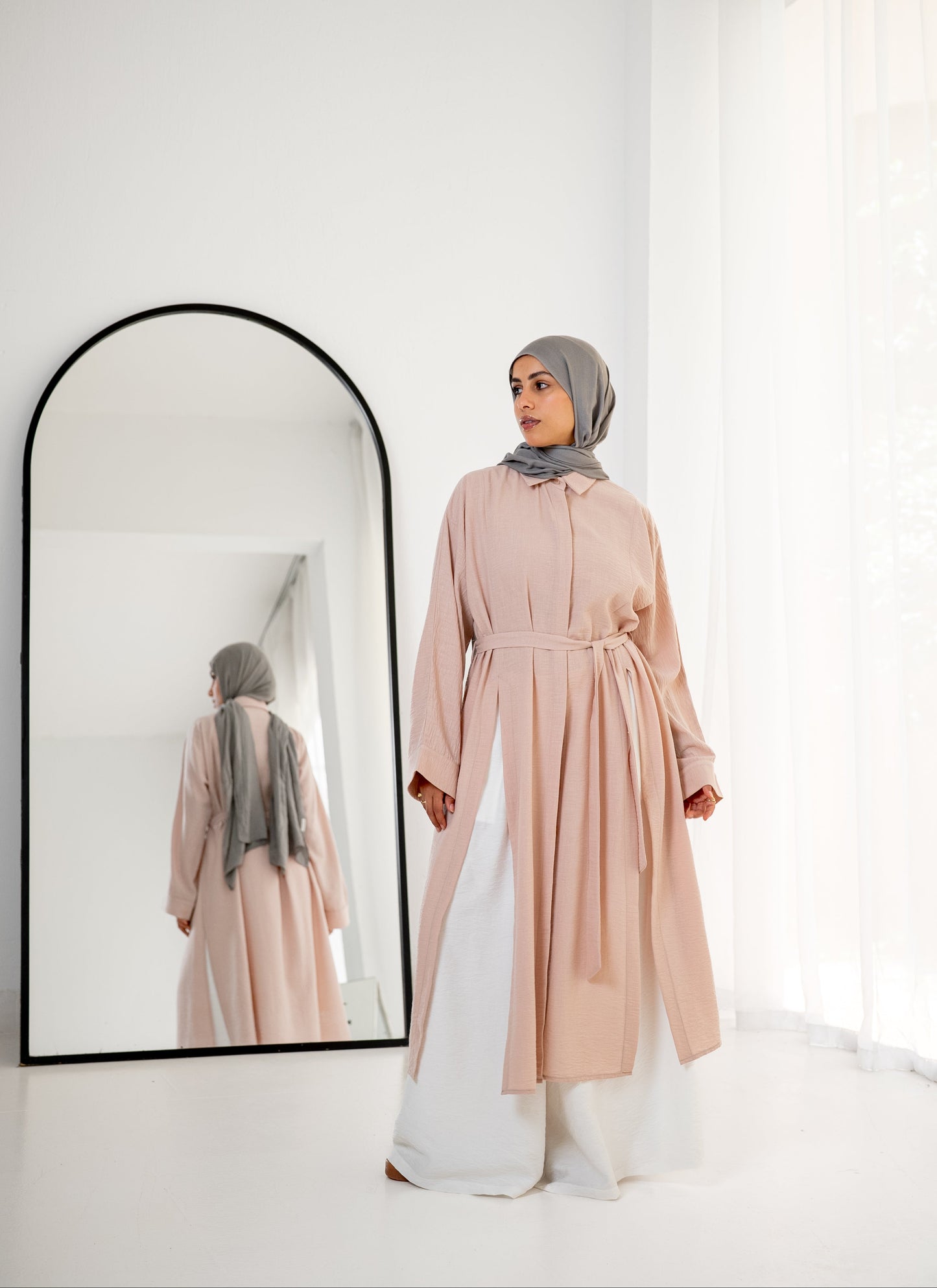 Multi Slits Shirt - Powder Blush