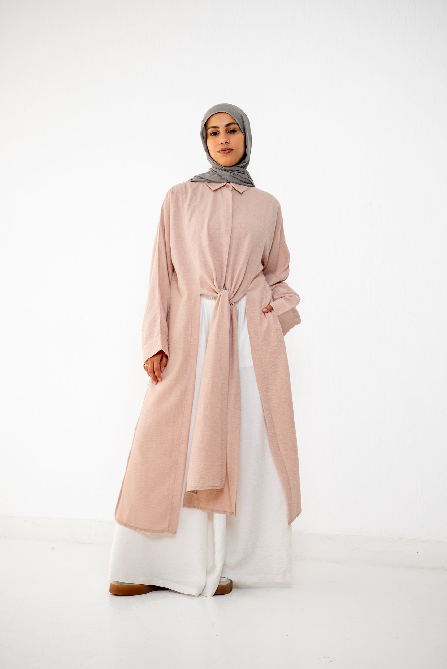 Multi Slits Shirt - Powder Blush