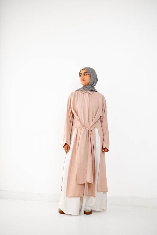 Multi Slits Shirt - Powder Blush