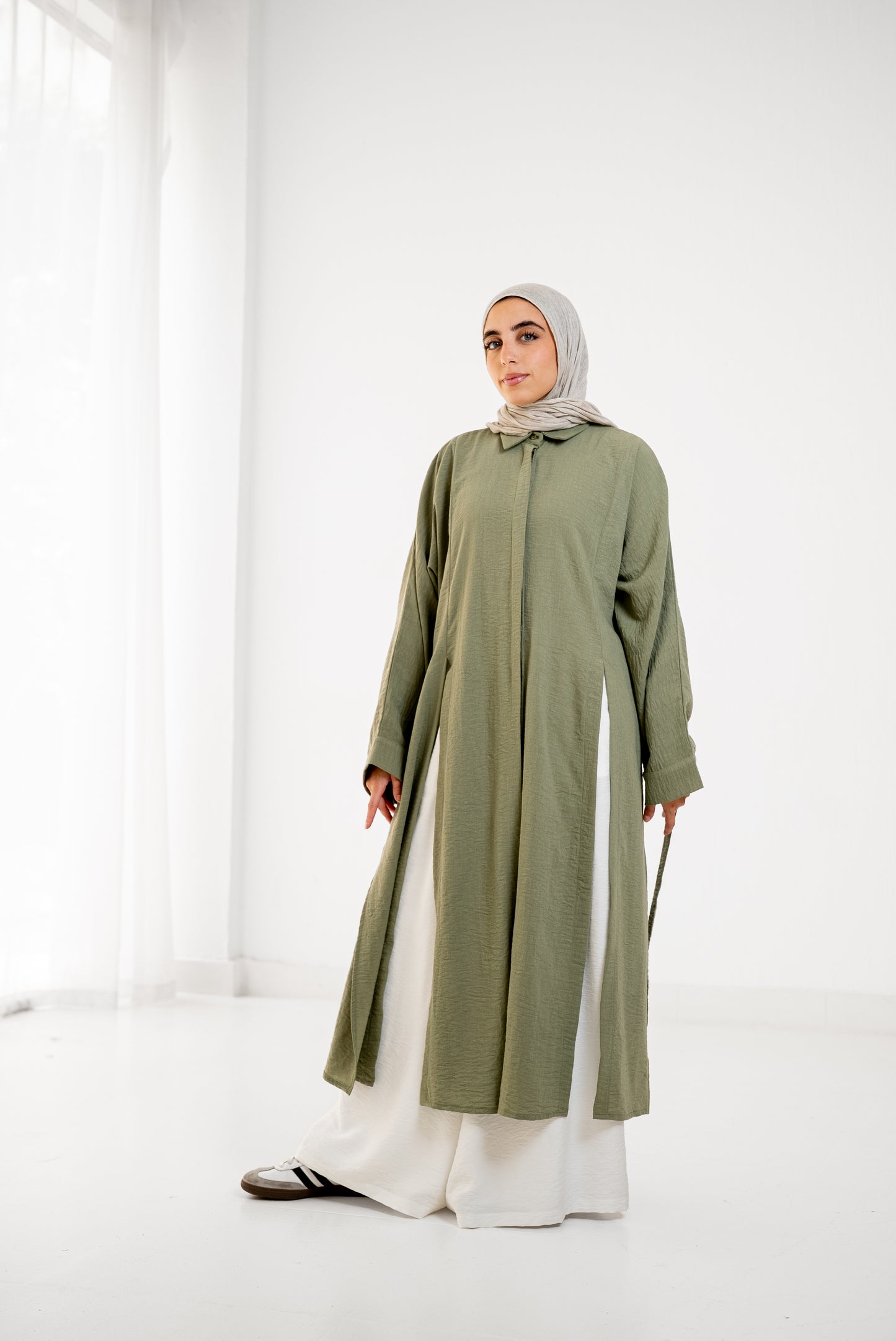 Multi Slits Shirt - Sagewood