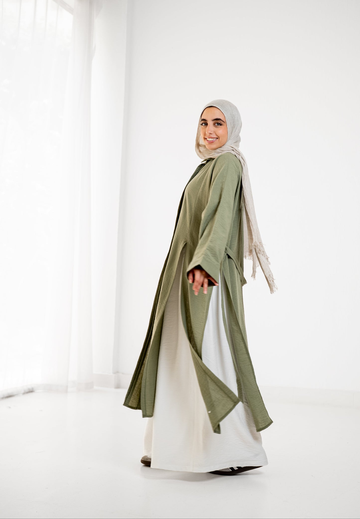 Multi Slits Shirt - Sagewood