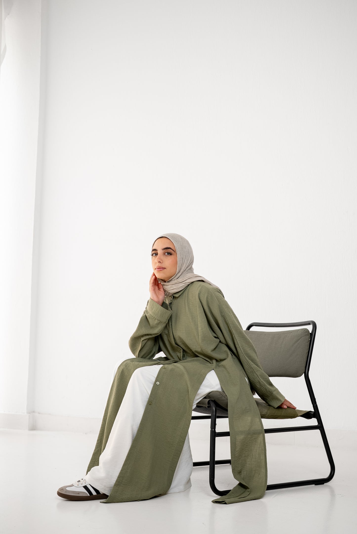 Multi Slits Shirt - Sagewood