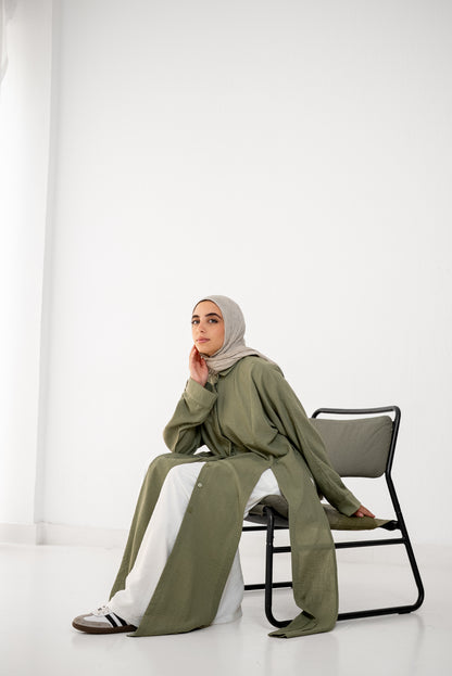 Multi Slits Shirt - Sagewood