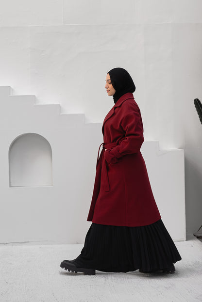 Eternal Elegance Coat - Burgundy