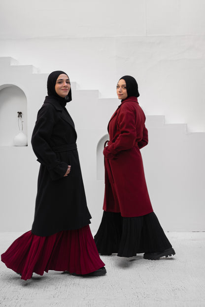 Eternal Elegance Coat - Burgundy