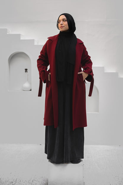 Eternal Elegance Coat - Burgundy