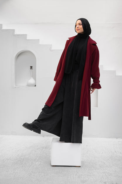 Eternal Elegance Coat - Burgundy