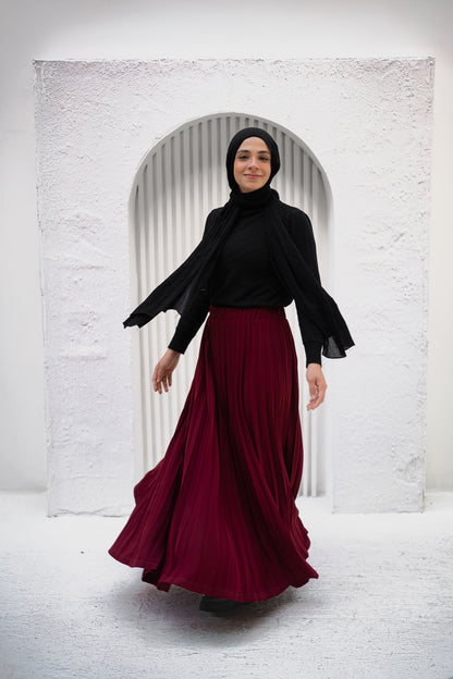 Pleats Perfection - Burgundy