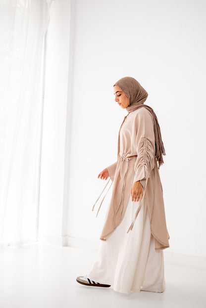 Cinched Cascade Shirt - Taupe