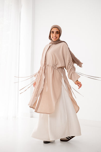 Cinched Cascade Shirt - Taupe