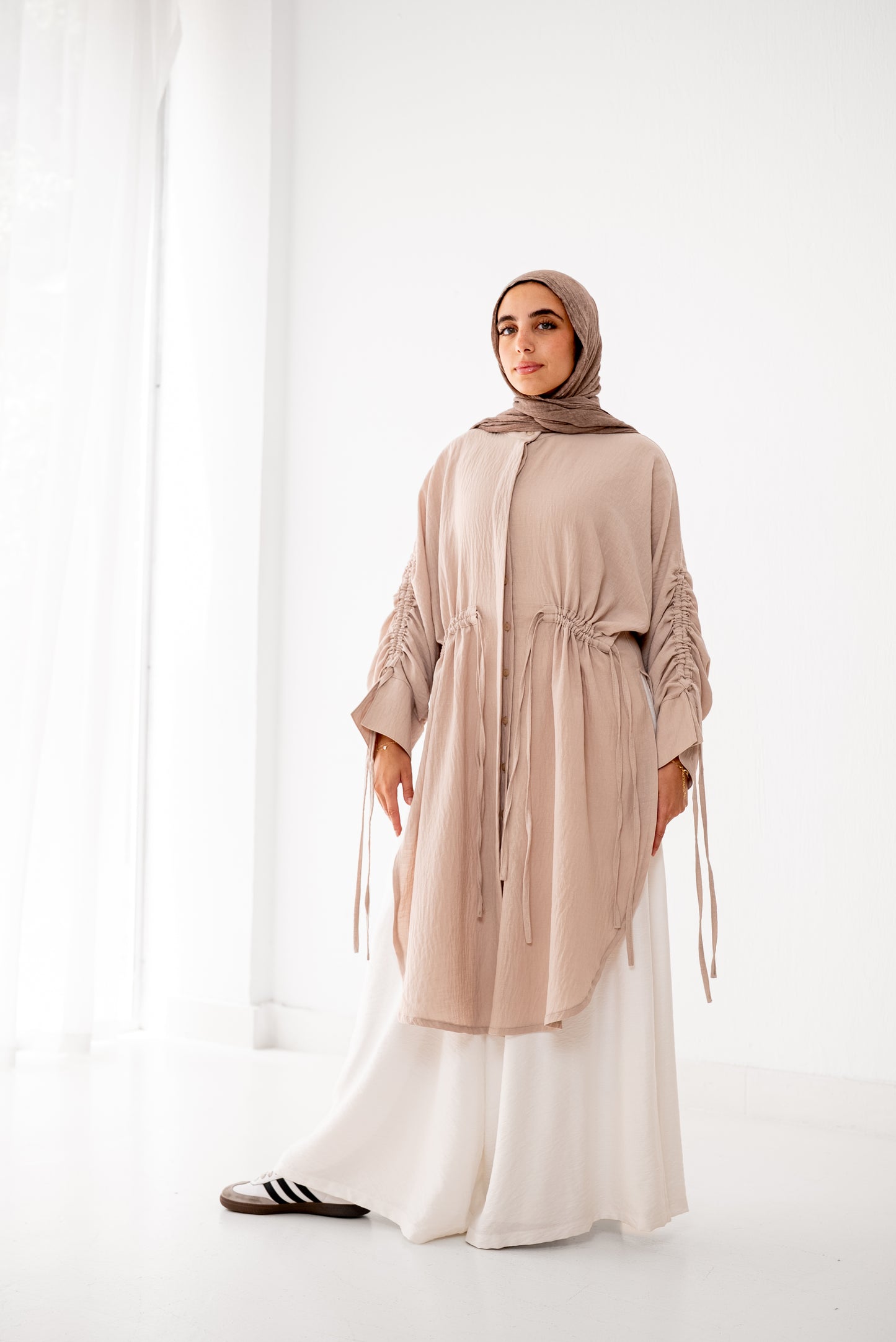 Cinched Cascade Shirt - Taupe