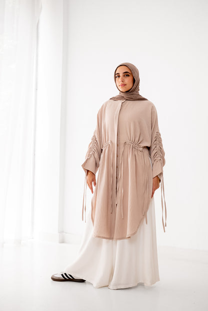 Cinched Cascade Shirt - Taupe