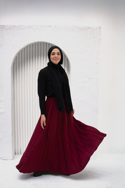 Pleats Perfection - Burgundy