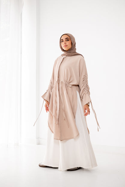 Cinched Cascade Shirt - Taupe