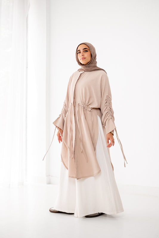 Cinched Cascade Shirt - Taupe