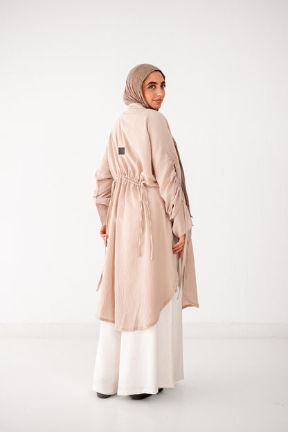 Cinched Cascade Shirt - Taupe
