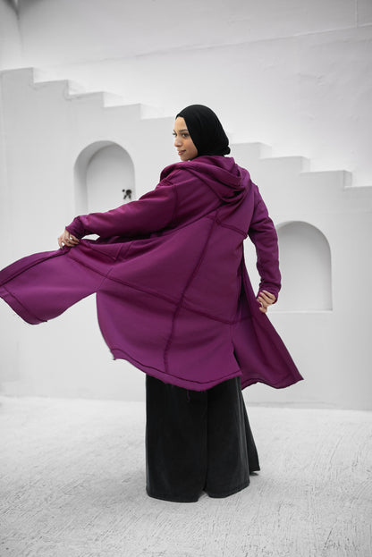 Casual Cuddle Cardigan - Burgundy Pink