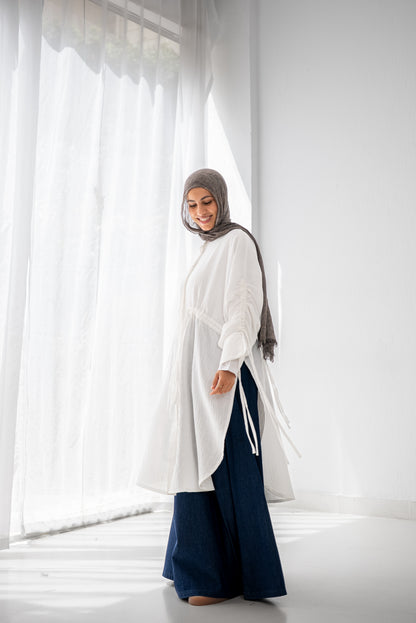 Cinched Cascade Shirt - White