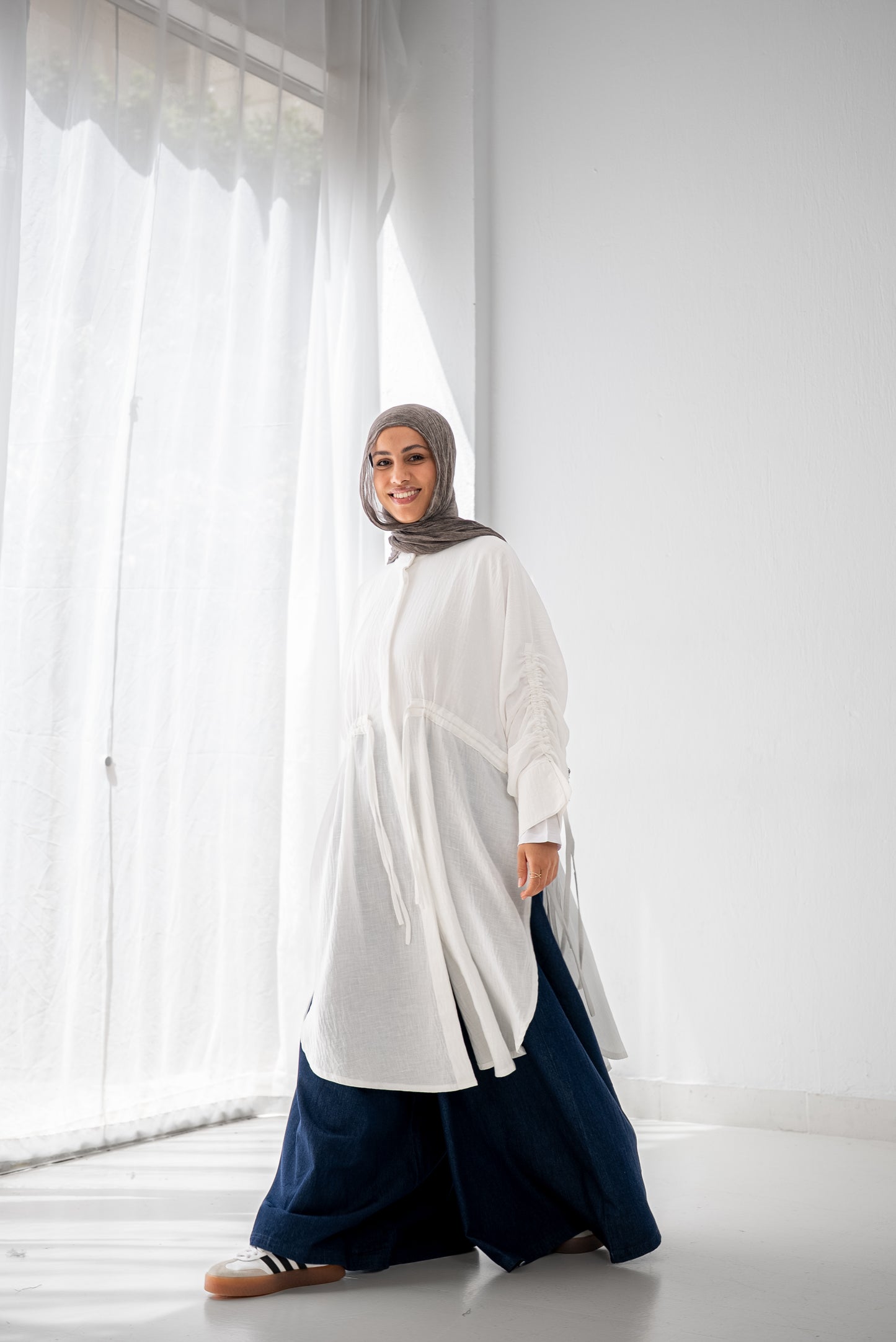 Cinched Cascade Shirt - White