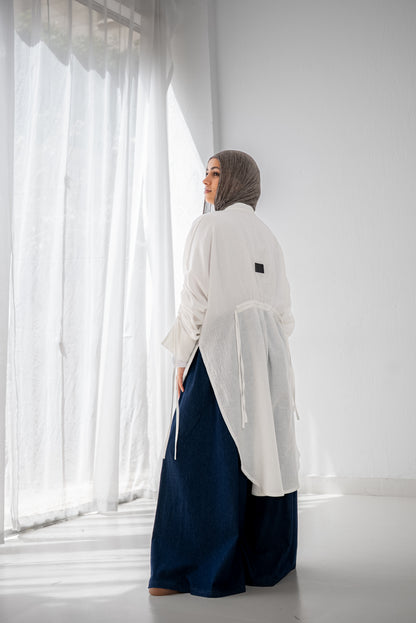 Cinched Cascade Shirt - White