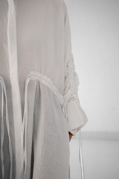 Cinched Cascade Shirt - White