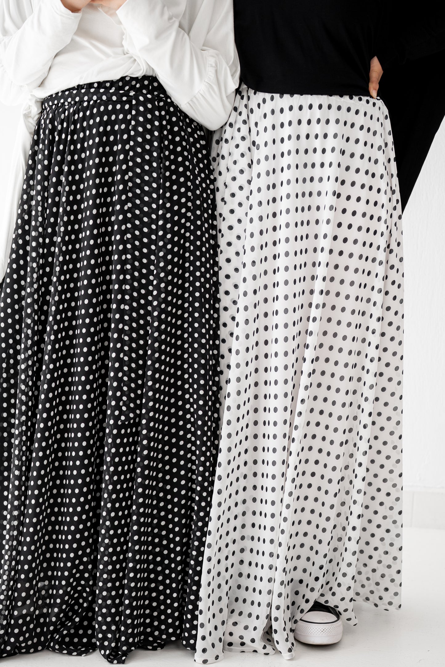 Polka Dots Belted Cloche - Black