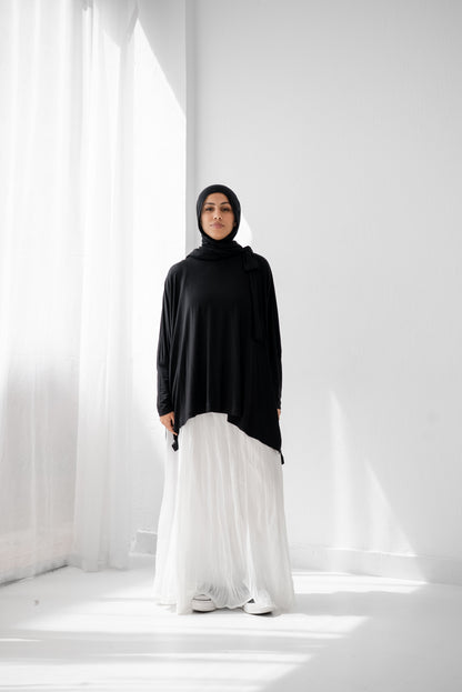 Crushed Chiffon Skirt - White