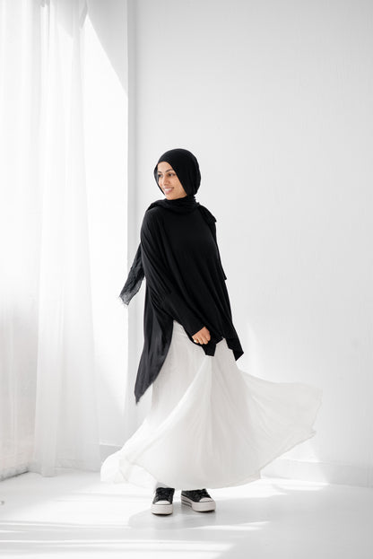 Crushed Chiffon Skirt - White
