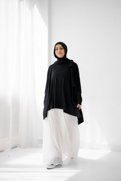 Crushed Chiffon Skirt - White