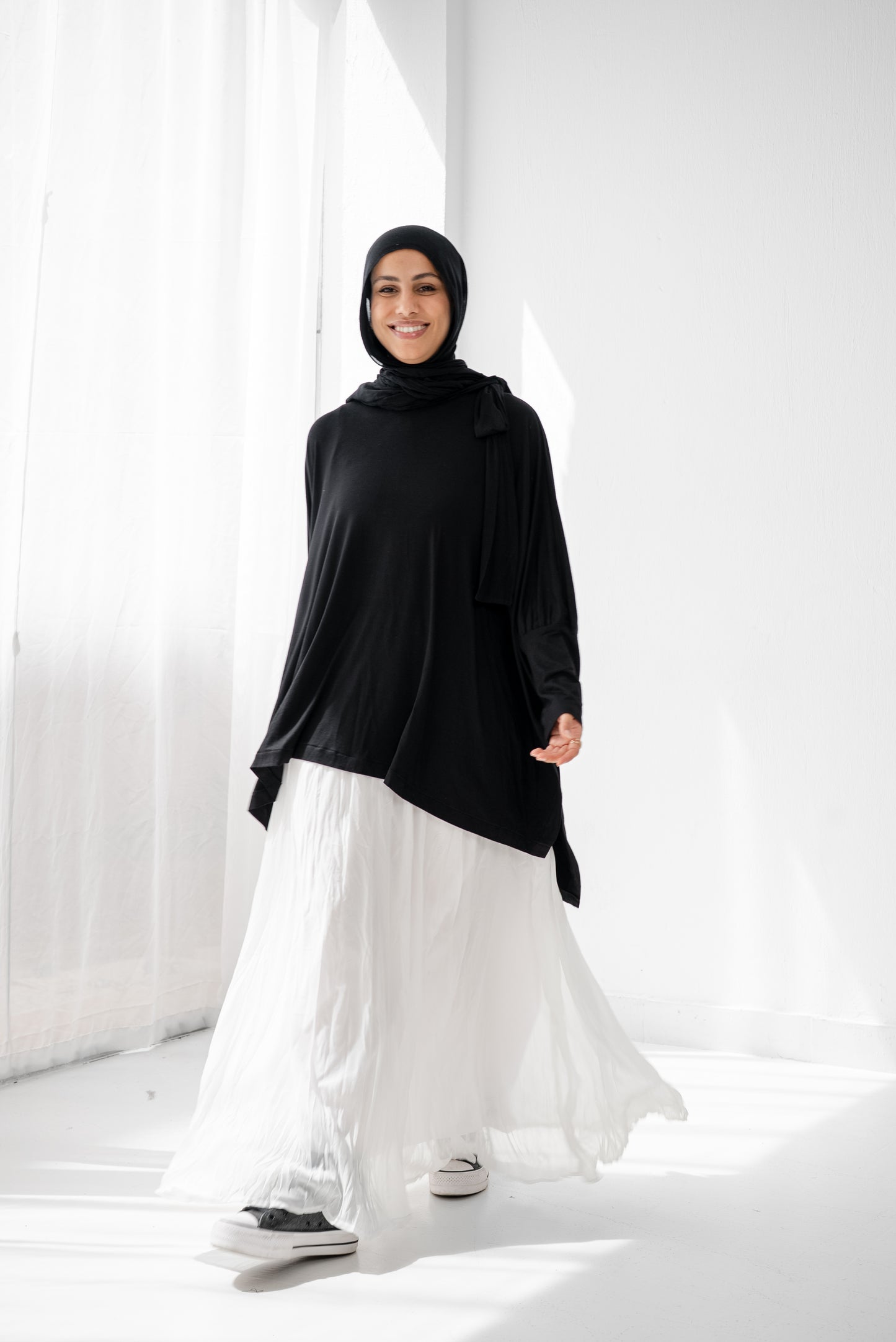 Crushed Chiffon Skirt - White