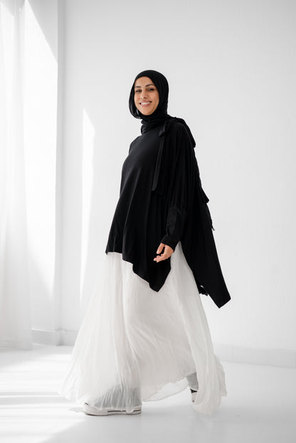 Crushed Chiffon Skirt - White