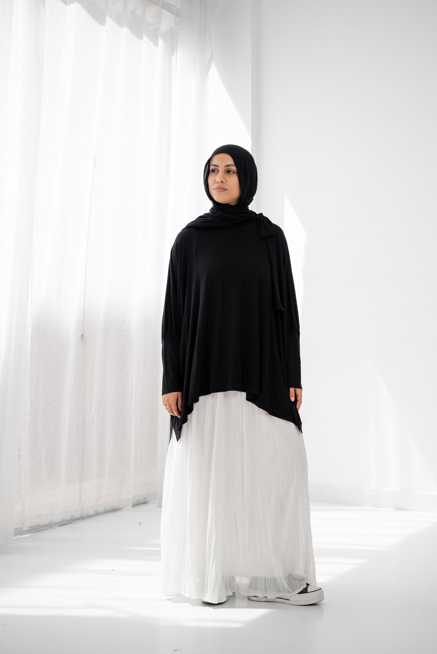 Crushed Chiffon Skirt - White