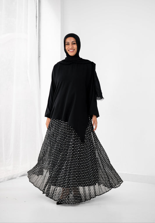 Pleats Perfection - Polka Dots Black