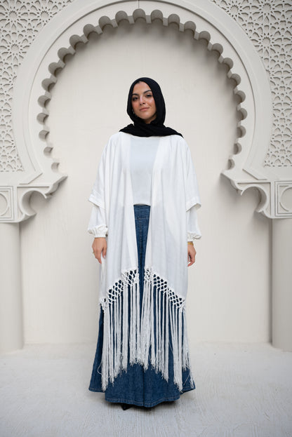 Linen Luxe Cardigan - White