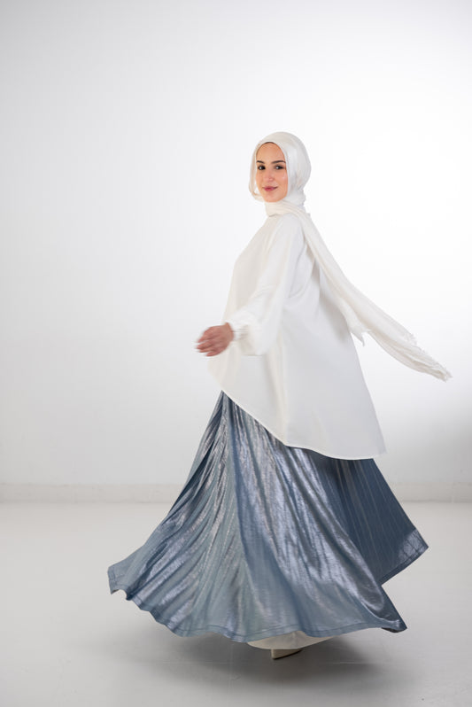 Shimmery Pleats Perfection - Blue Mist
